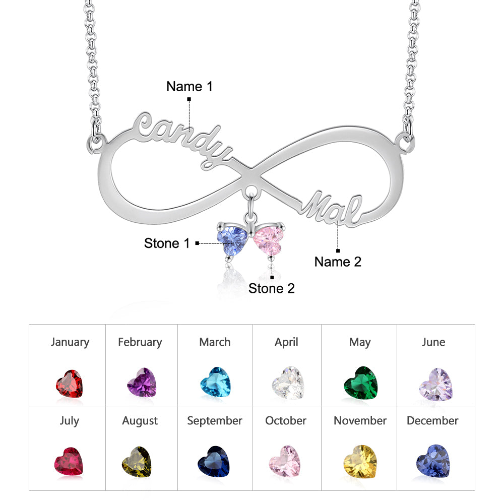 Personalized Rhodium Plated Infinity Name Necklace