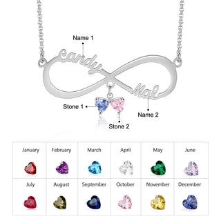 Personalized Rhodium Plated Infinity Name Necklace