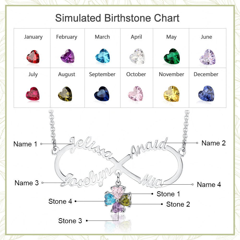 Personalized Rhodium Plated Infinity Name Necklace