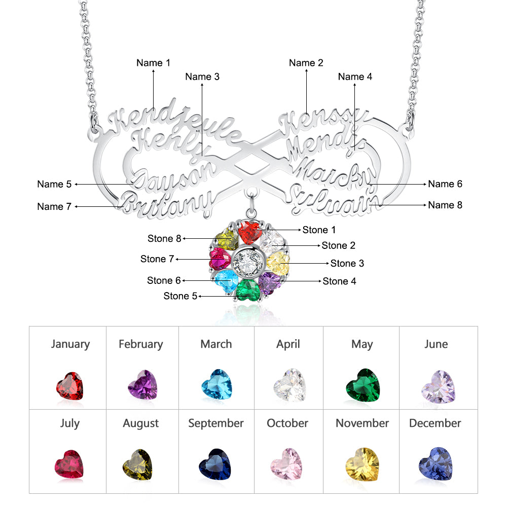 Personalized Rhodium Plated Infinity Name Necklace