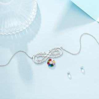 Personalized Rhodium Plated Infinity Name Necklace
