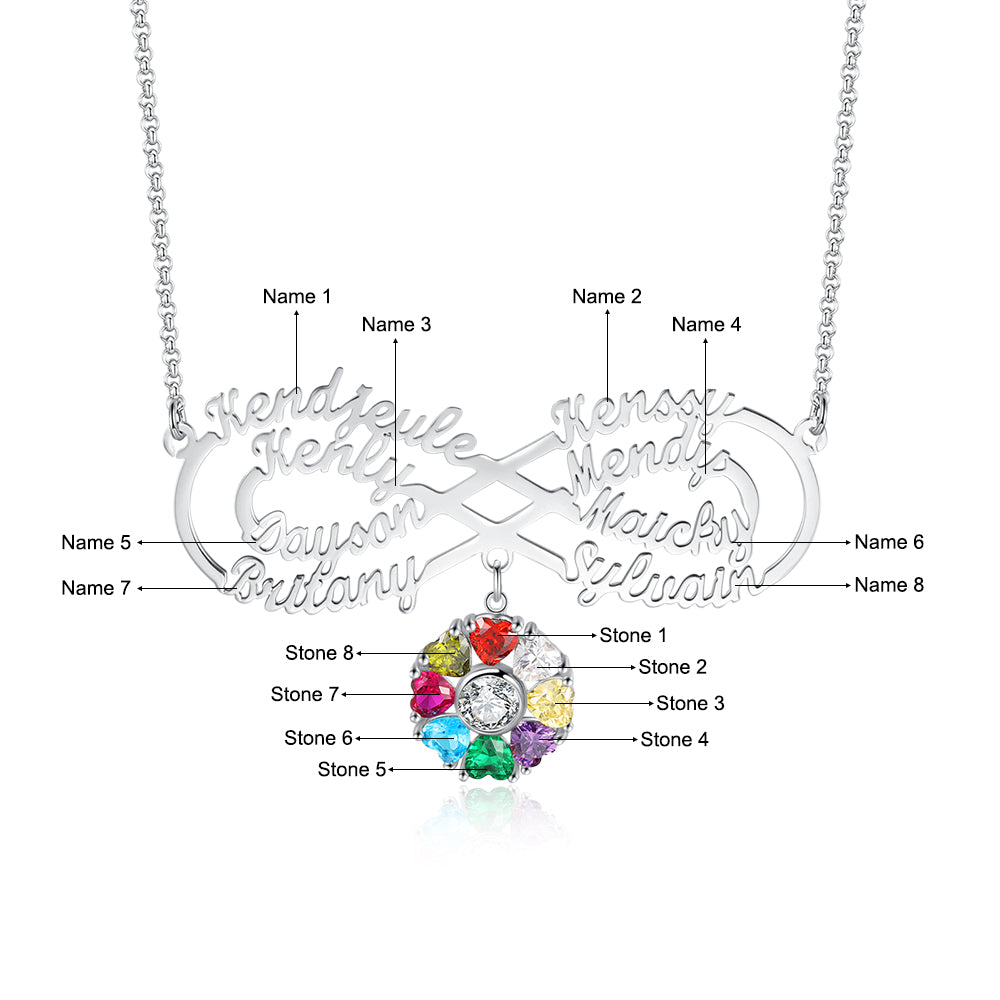 Personalized Rhodium Plated Infinity Name Necklace