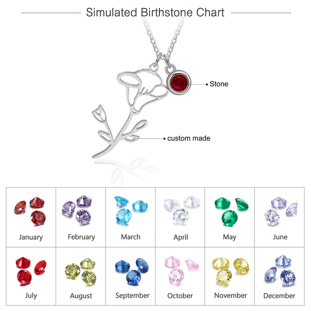 Birth Flower Thread Cutting Birth Stone