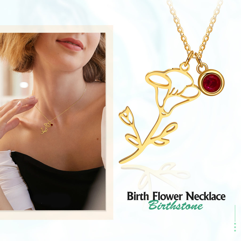 Birth Flower Thread Cutting Birth Stone