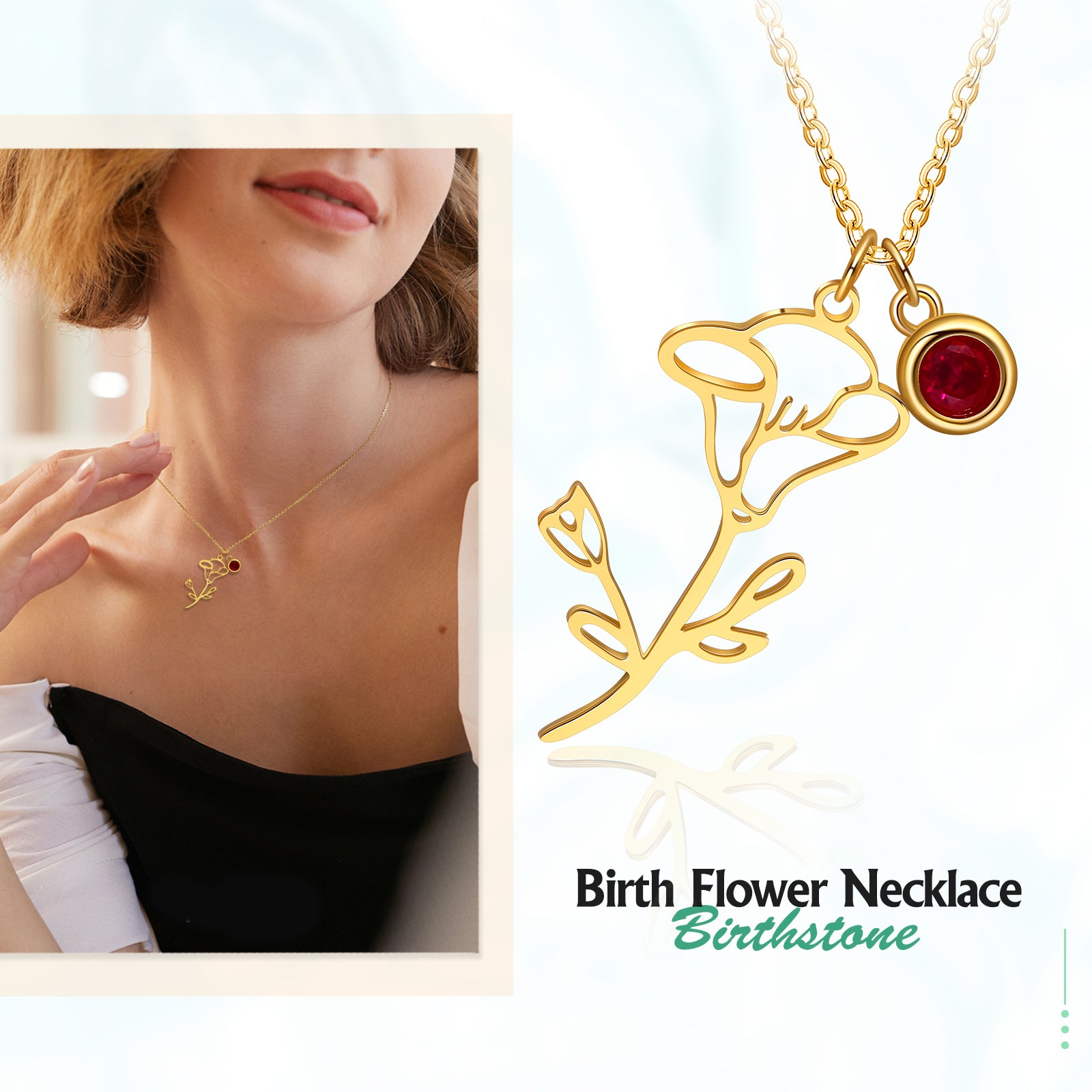 Birth Flower Thread Cutting Birth Stone