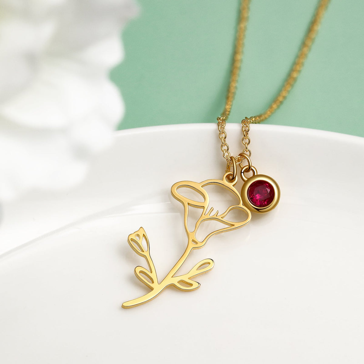 Birth Flower Thread Cutting Birth Stone