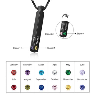 Birthstone Long Necklace