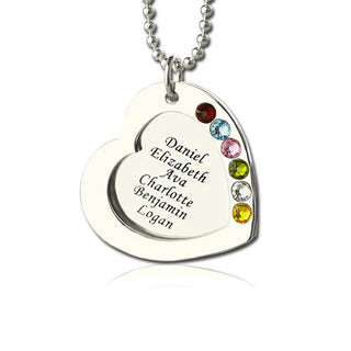 Personalized Heart Necklace With Birthstone