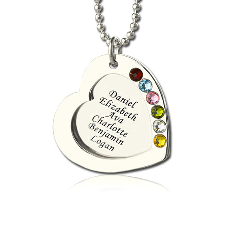 Personalized Heart Necklace With Birthstone