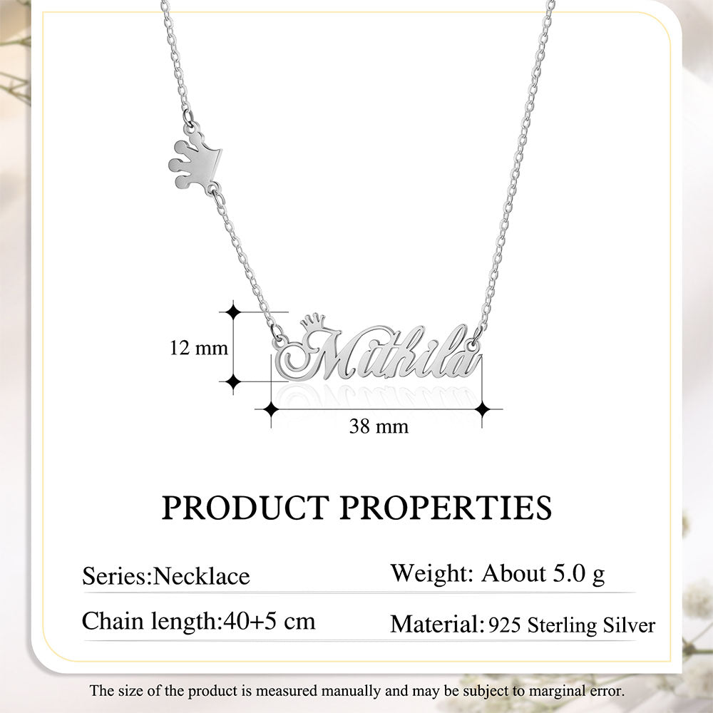 Custom Crown Name Necklace