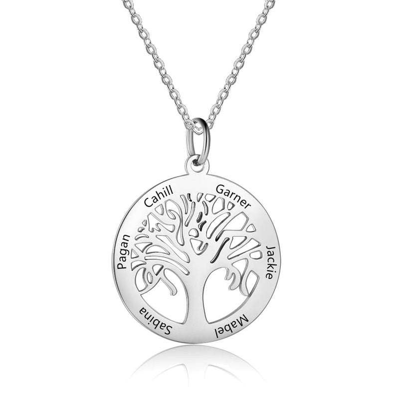Stainless Steel Tree of Life Name Necklace