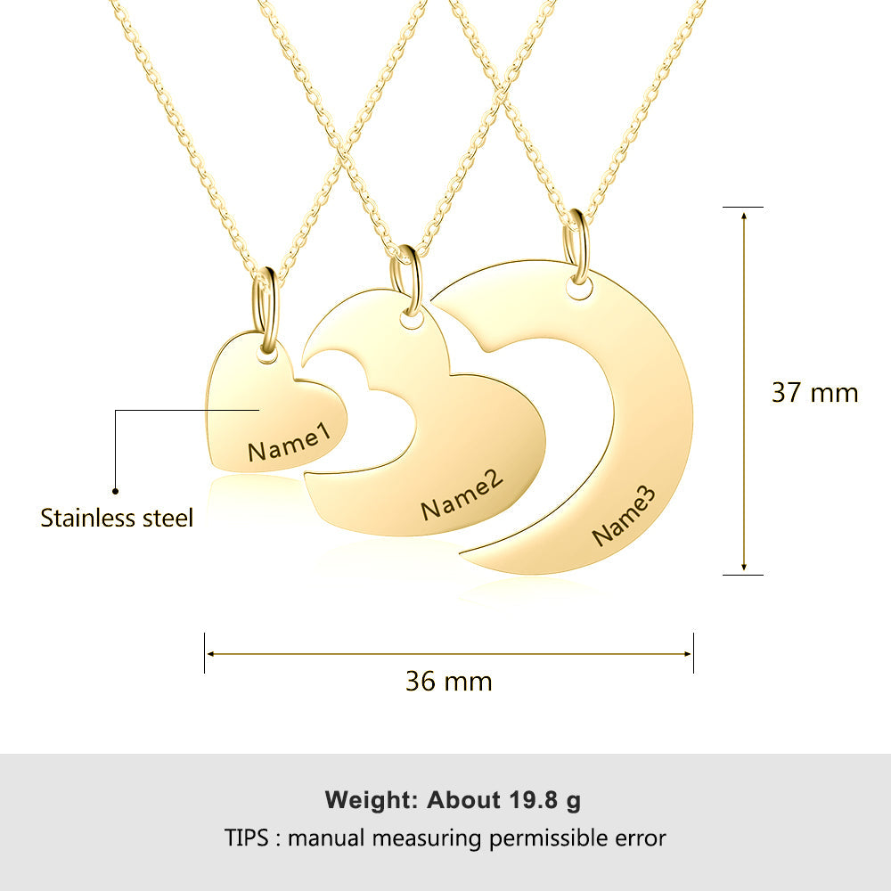 Three Heart-shaped Plane Necklace