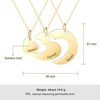 Three Heart-shaped Plane Necklace