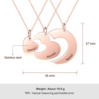 Three Heart-shaped Plane Necklace
