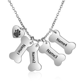 Personalized Stainless Steel Bone Heart Necklace
