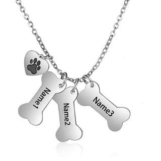 Personalized Stainless Steel Bone Heart Necklace