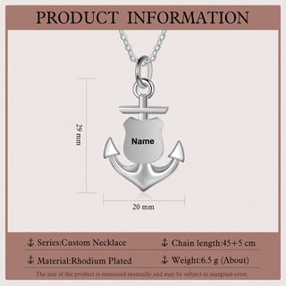 Custom Photo Anchor Necklace