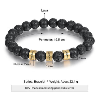 Copper Personalized Natural Stone Bracelets
