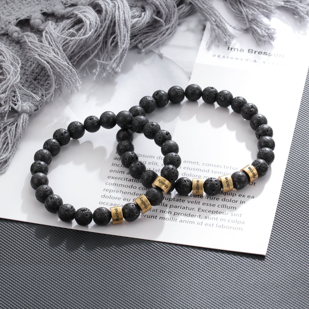 Copper Personalized Natural Stone Bracelets
