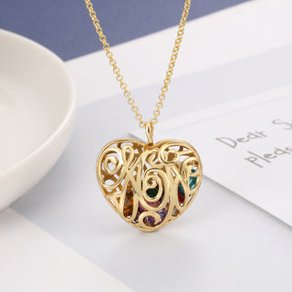 Custom Birthstone Cage Necklace