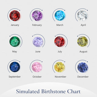 Rhodium Plated Birthstone Heart Necklace