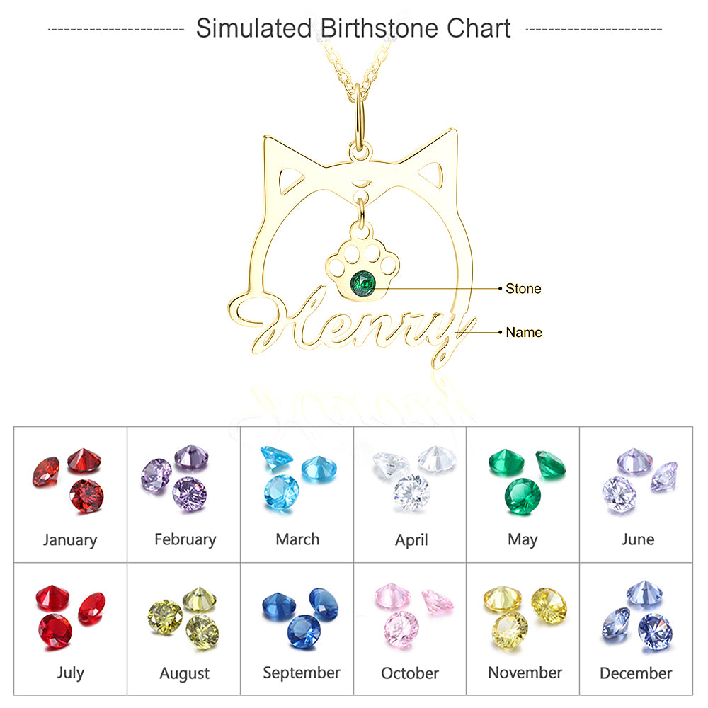 Cat Name Line Cut Name Necklace