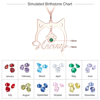 Cat Name Line Cut Name Necklace