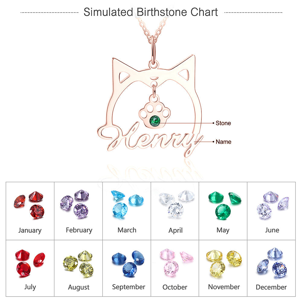 Cat Name Line Cut Name Necklace