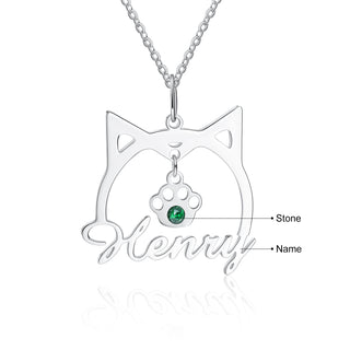 Cat Name Line Cut Name Necklace