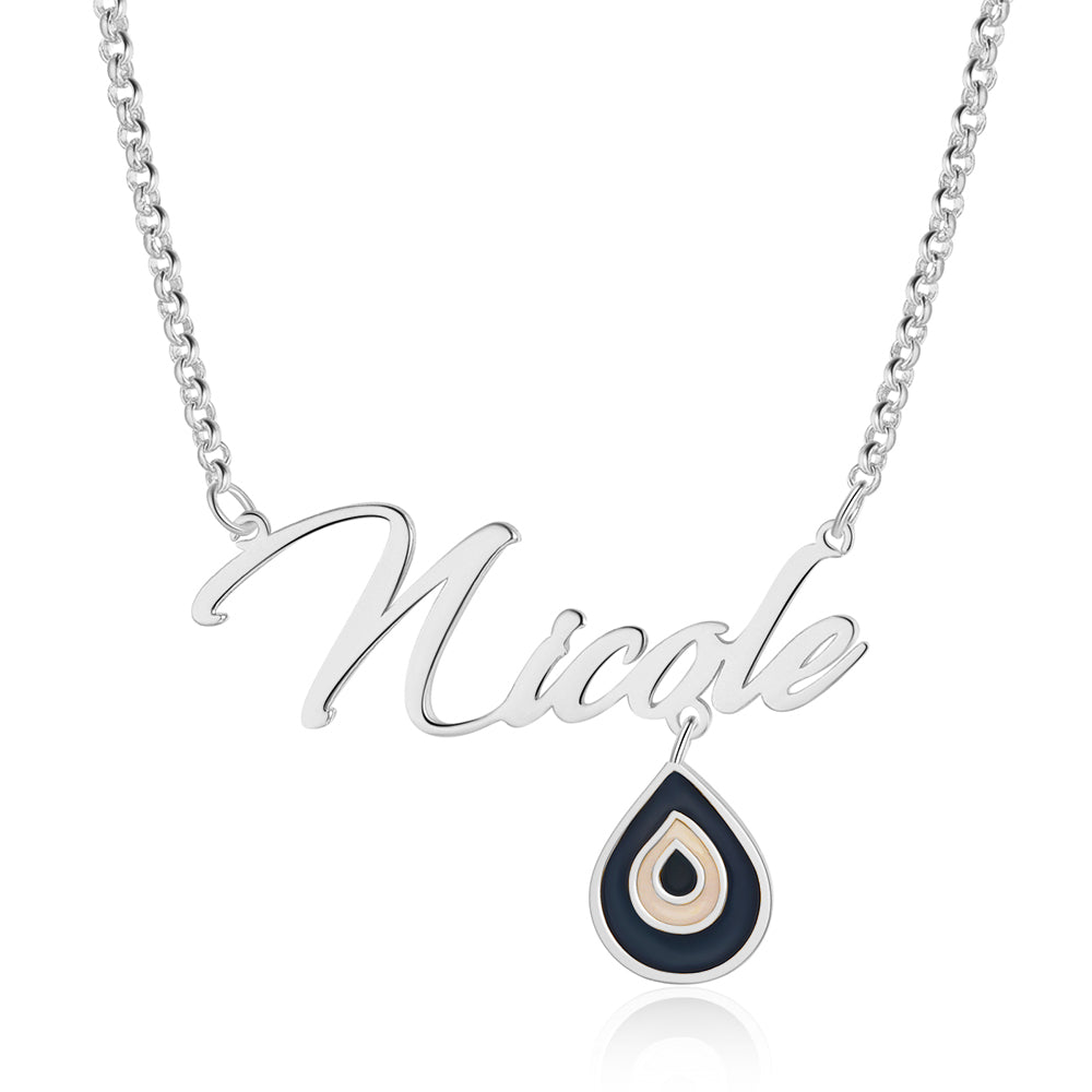 Copper 18K Evil Eye Name Necklace