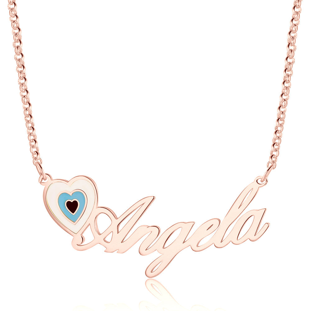 Copper 18K Evil Eye Name Necklace