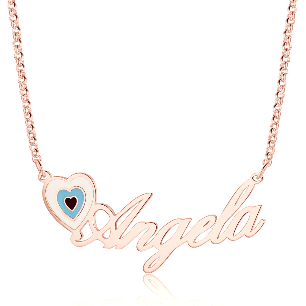 Copper 18K Evil Eye Name Necklace