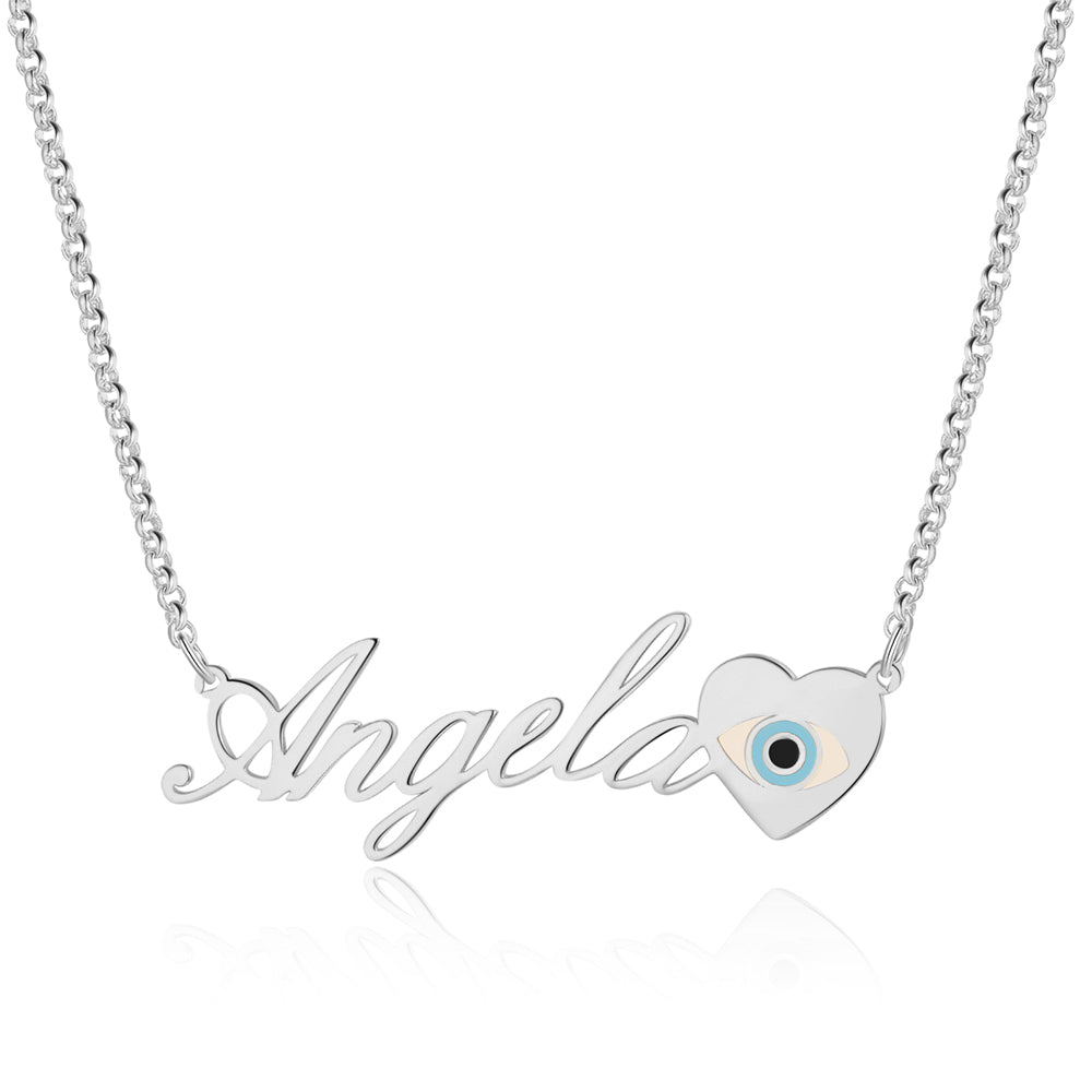 Copper 18K Evil Eye Name Necklace