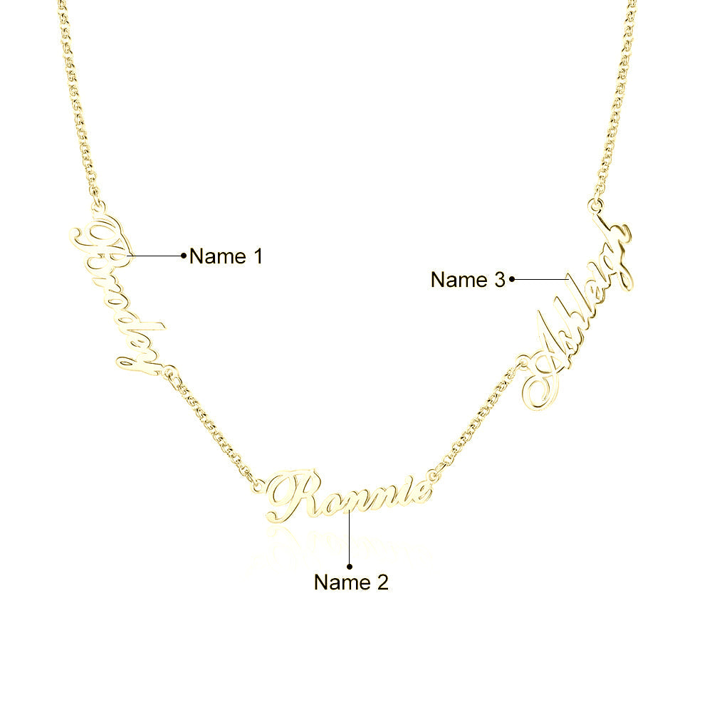 Custom three name necklace