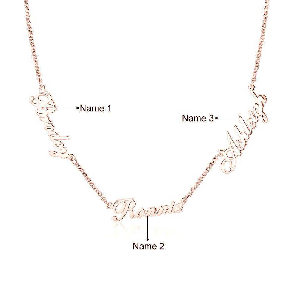 Custom three name necklace