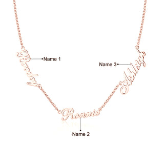 Custom three name necklace