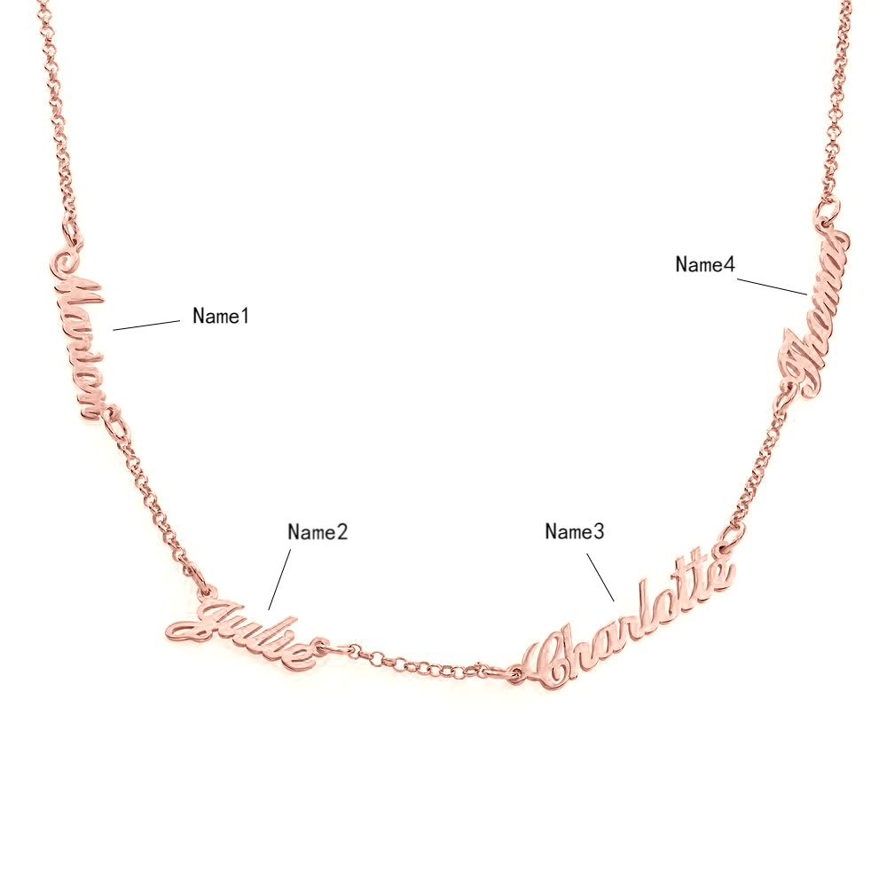 Custom three name necklace