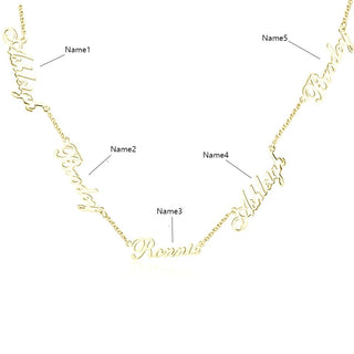 Custom three name necklace