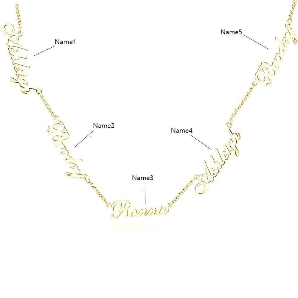 Custom three name necklace