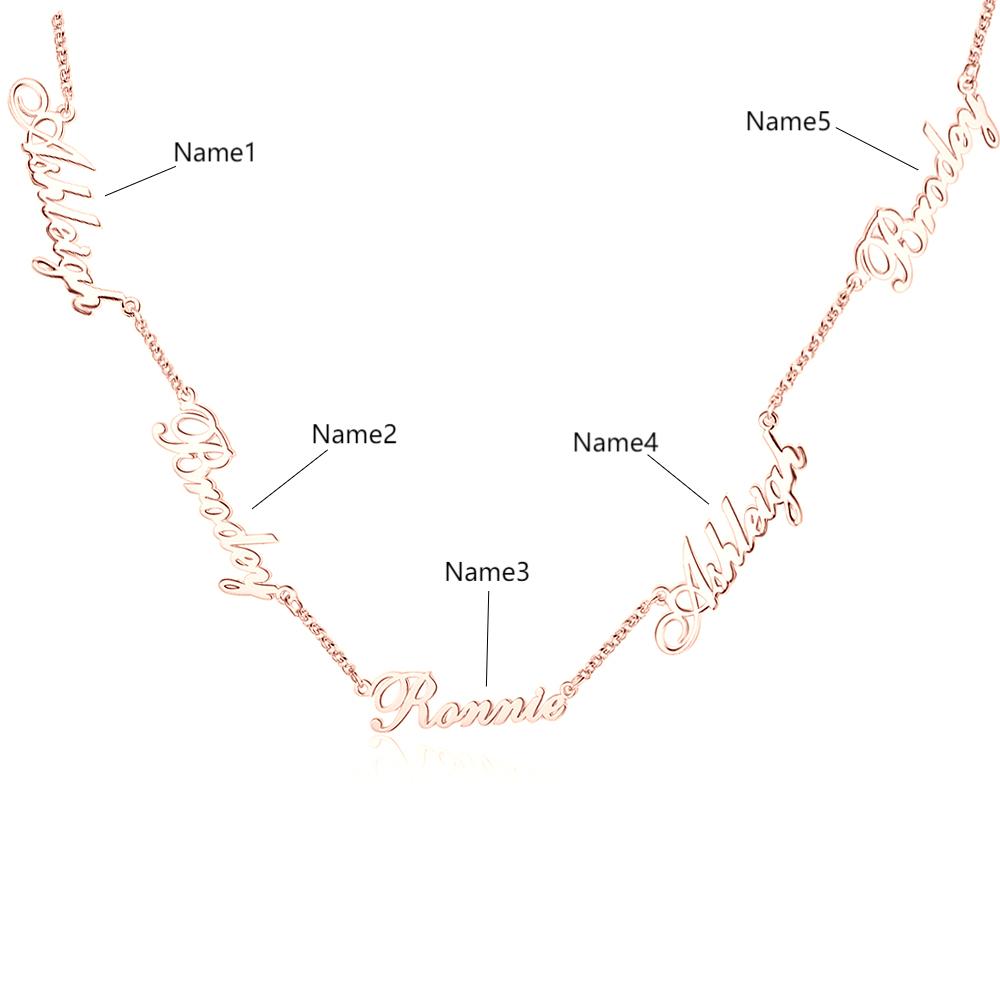 Custom three name necklace