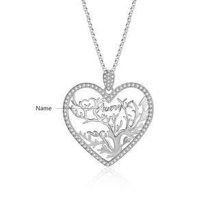 Custom Heart Tree Name Necklace