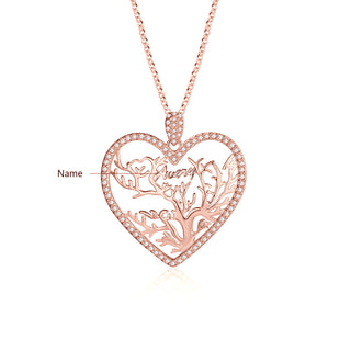 Custom Heart Tree Name Necklace