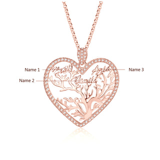 Custom Heart Tree Name Necklace