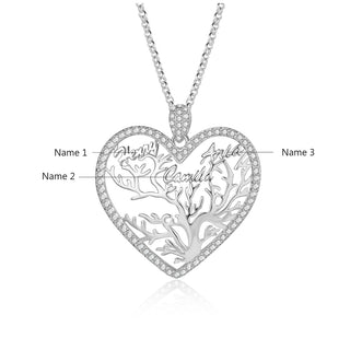 Custom Heart Tree Name Necklace