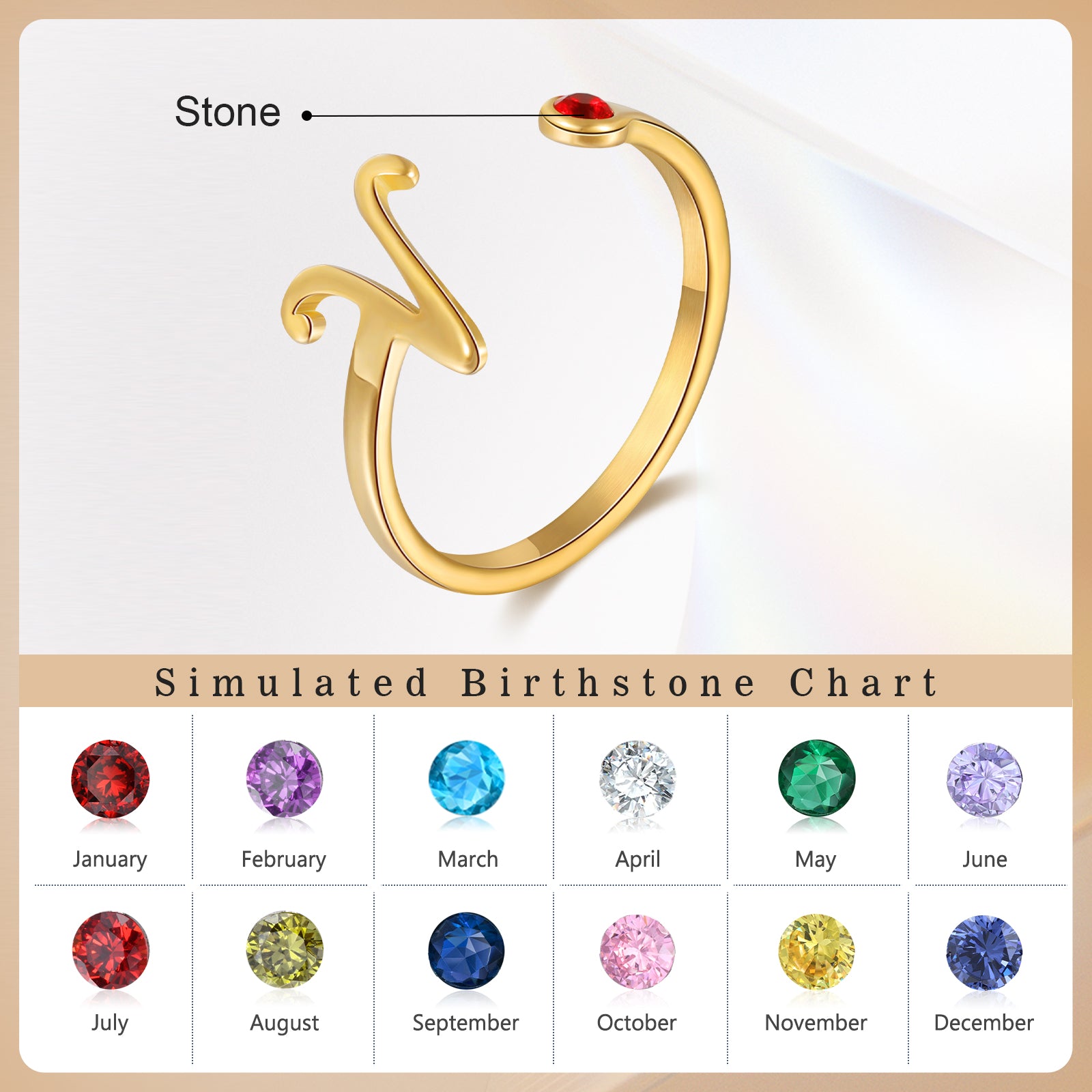 Custom Birthstone Ring