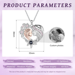 Custom Photo Projection Necklace with Mother and Daughter