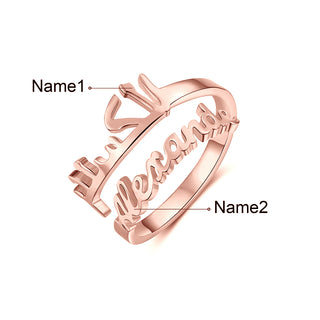 Personalized Double Names Ring