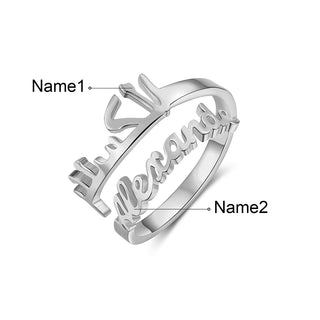 Personalized Double Names Ring