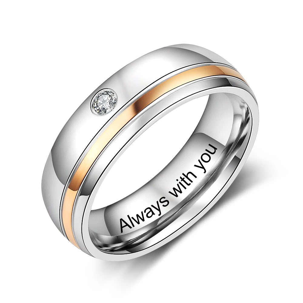 Personalized Stainless Steel Couple Ring