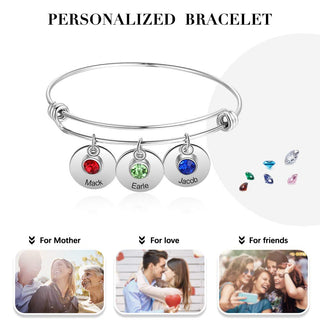 Personalized Name Stainless Steel Bangle Bracelet